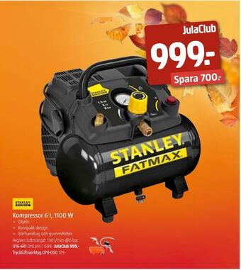 Jula Kompressor 6 l, 1100 w erbjuda