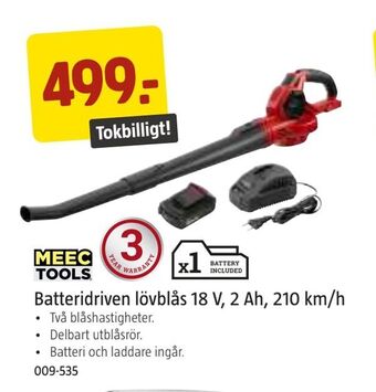 Jula Batteridriven lövblås 18 v, 2 ah, 210 km/h erbjuda