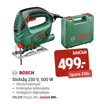Jula Sticksåg 230 v, 500 w erbjuda