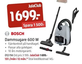 Jula Dammsugare 600 w erbjuda
