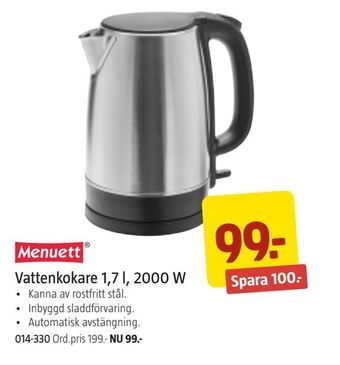 Jula Vattenkokare 1,7 l, 2000 w erbjuda