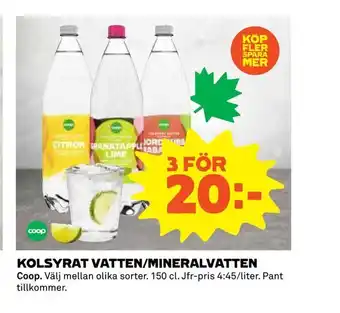 Kolsyrat vatten/mineralvatten