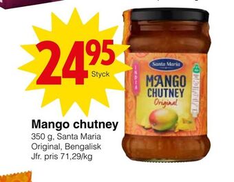 Matöppet Mango chutney erbjuda