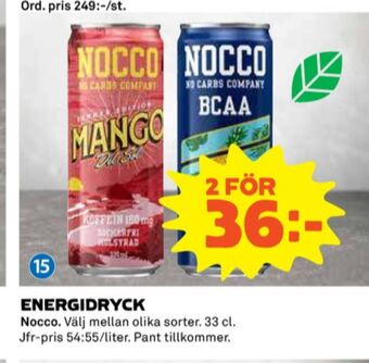 Coop Mango del sol energidryck erbjuda