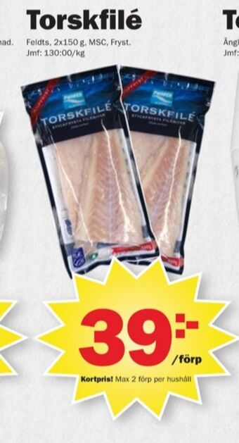 Pekås Feldts torskfilé erbjuda