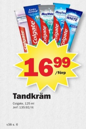 Pekås Colgate tandkräm erbjuda