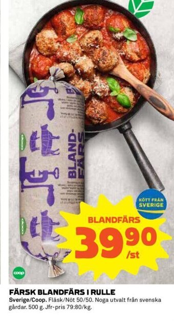 Coop Färsk Blandfärs i Rulle erbjuda