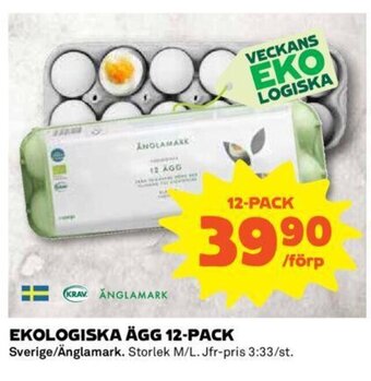 Coop Ekologiska Ägg 12- pack erbjuda