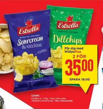 Willys Chips Estrella erbjuda