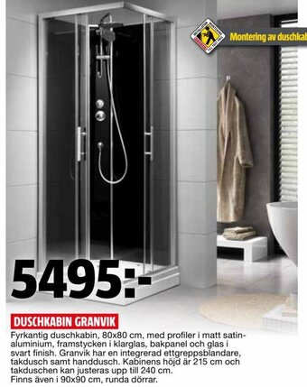 Bauhaus Duschkabin Granvik erbjuda