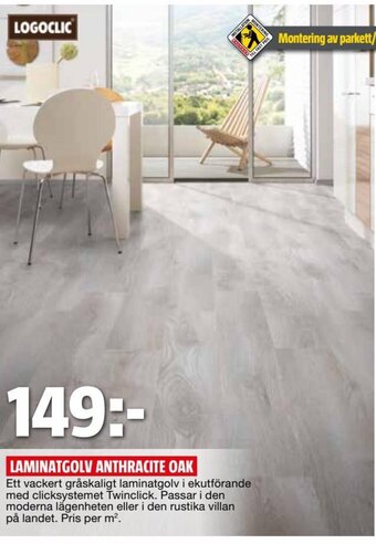 Bauhaus Laminatgolv Anthracite Oak erbjuda