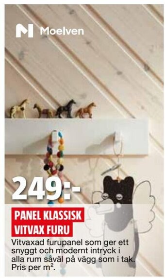 Bauhaus Panel Klassisk Vitvax Furu erbjuda