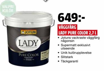 Bauhaus Väggfärg Lady Pure Color 2.7 L erbjuda