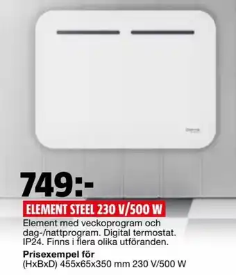 Bauhaus Element Steel 230v/ 500 W erbjuda