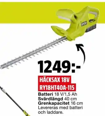 Bauhaus Häcksax 18V RY18HT40A-115 erbjuda