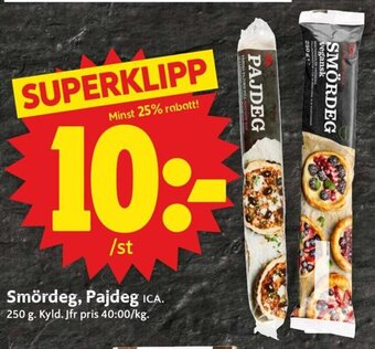 ICA Supermarket Smördeg, Pajdeg erbjuda
