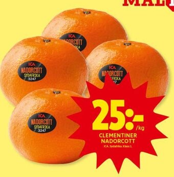 ICA Kvantum Clementiner Nadorcott erbjuda