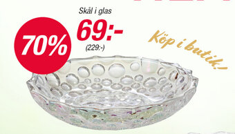 Guldfynd Skål i glas erbjuda