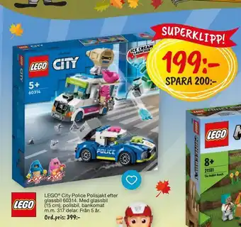 Leklust Lego ® city police polisjakt efter glassbil 60314 erbjuda
