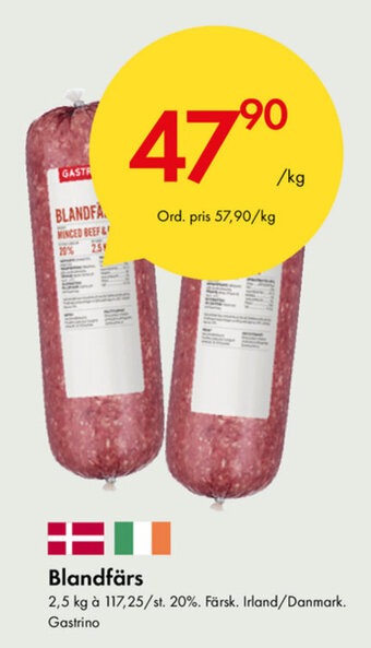 Snabbgross Gastrino Blandfärs 2,5kg erbjuda