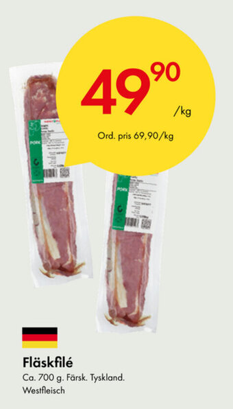 Snabbgross Westfleisch Fläskfilé 700g erbjuda