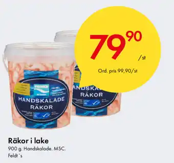 Snabbgross Feldt's Räkor i lake 900g erbjuda