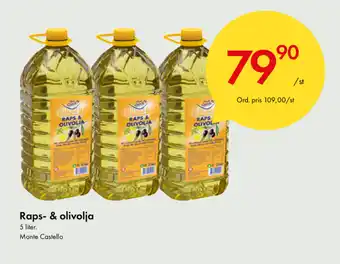 Snabbgross Monte Castello Raps- & olivolja 5 liter erbjuda
