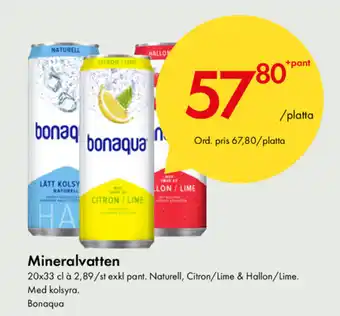 Snabbgross Bonaqua Mineralvatten 20x33cl erbjuda