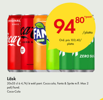 Snabbgross Coca-Cola Läsk 20x33cl erbjuda