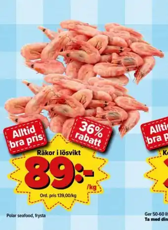 Polar seafood, frysta