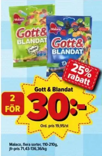 Östenssons Malaco, Flera Sorter, 110-210g erbjuda