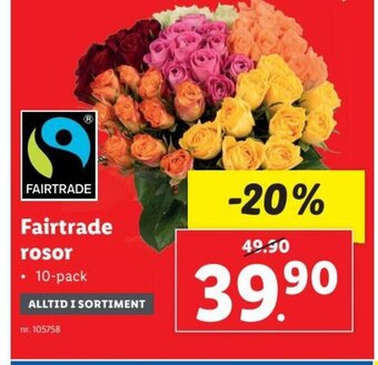 Lidl Fairtrade Rosor erbjuda