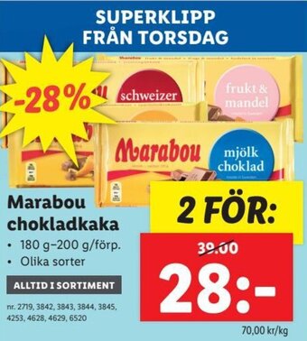 Lidl Marabou Chokladkaka erbjuda