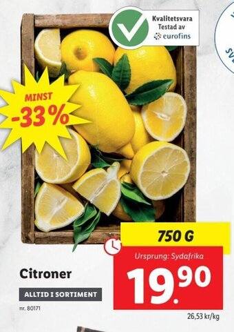 Lidl Citroner erbjuda