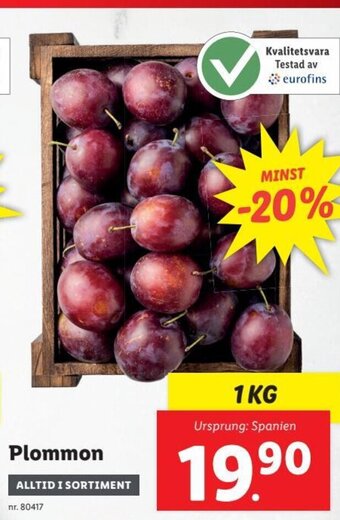 Lidl Plommon erbjuda