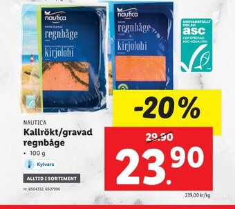 Lidl Kallrokt/Gravad Regnbage erbjuda