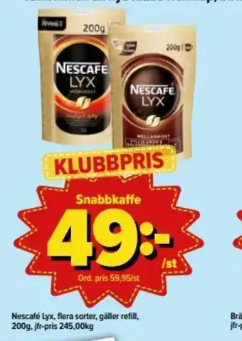 Nescafé Lyx, Flera Sorter, Gäller refill, 200g