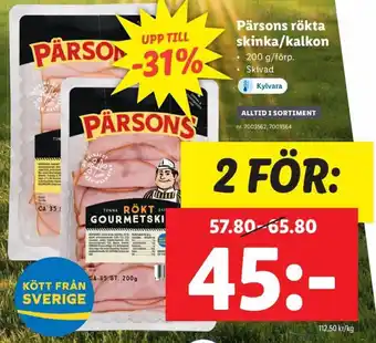 Lidl Parsons Rokta Skinka/Kalkon erbjuda