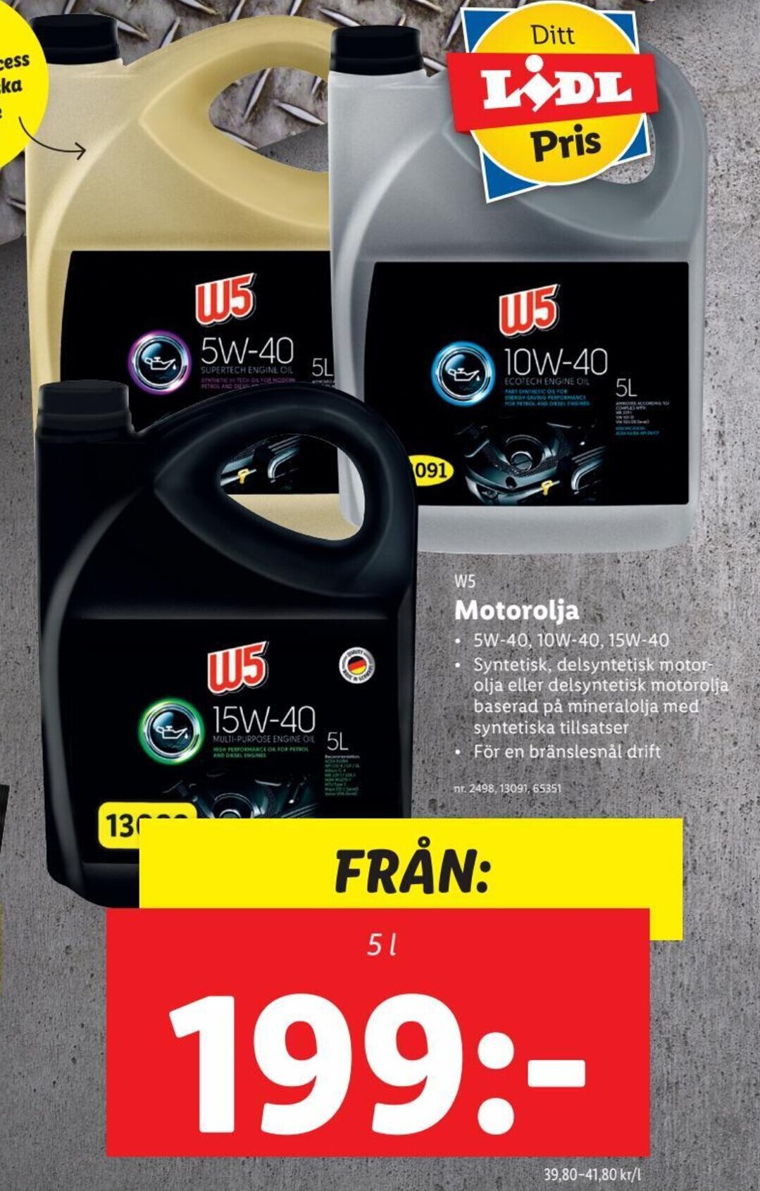 Lidl 5W40 Engine Oil The Same As Pennasol Super Pace?, 49 OFF