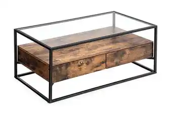Chilli Soffbord 106 cm med förvaring hylla + 2 lådor rustik/brun erbjuda
