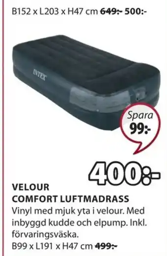 Velour Comfort Luftmadrass