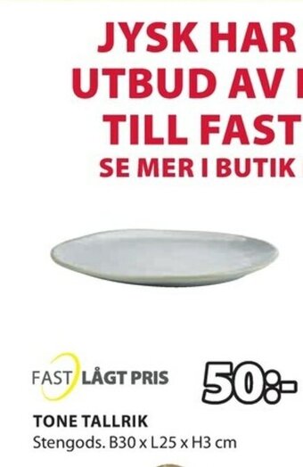 JYSK Tone Tallrik erbjuda
