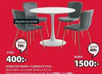 JYSK Stol Ringsted Bord+Ejerslev Stol erbjuda