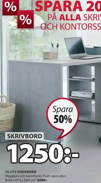JYSK Ullits Skrivbord B140xH73xD69cm erbjuda