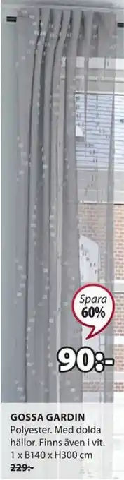 JYSK Gossa gardin 1xB140xH300cm erbjuda
