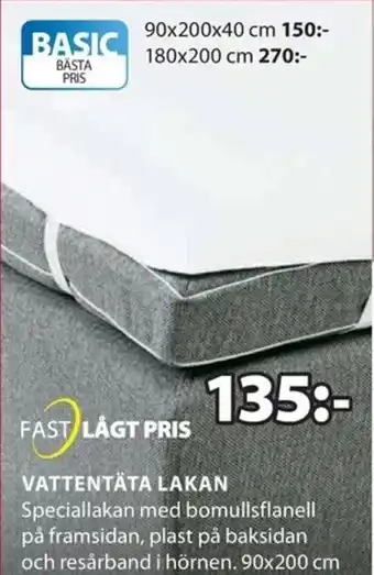 JYSK Vattentäta Lakan 90x200cm erbjuda