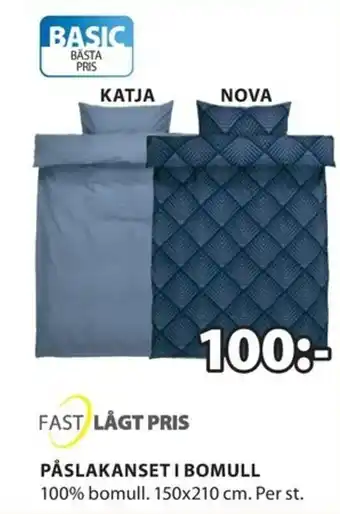 JYSK Påslakanset I Bomull 150x210cm erbjuda