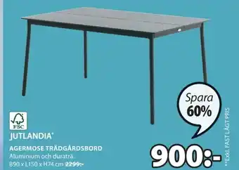 JYSK Jutlandia Agermose Trädsgårdsbord B90xL150xH74cm erbjuda