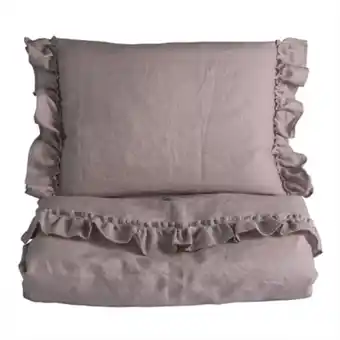 Ng baby påslakan spjälsäng linne med volang dusty pink