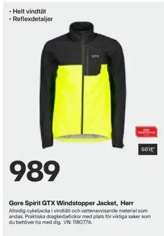 XXL Gore Spirit GTX Windstopper Jacket. Herr erbjuda